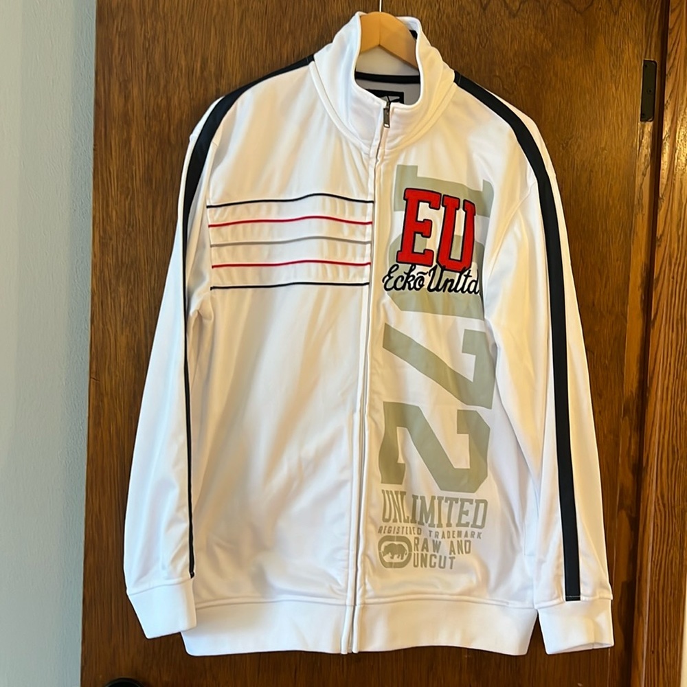 Ecko Unlimited White Track Full Zip Jacket